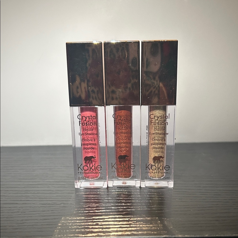 Kokie Crystal Fusion Liquid Eyeshadow Trio - Scarlet, Amber, Cocoa